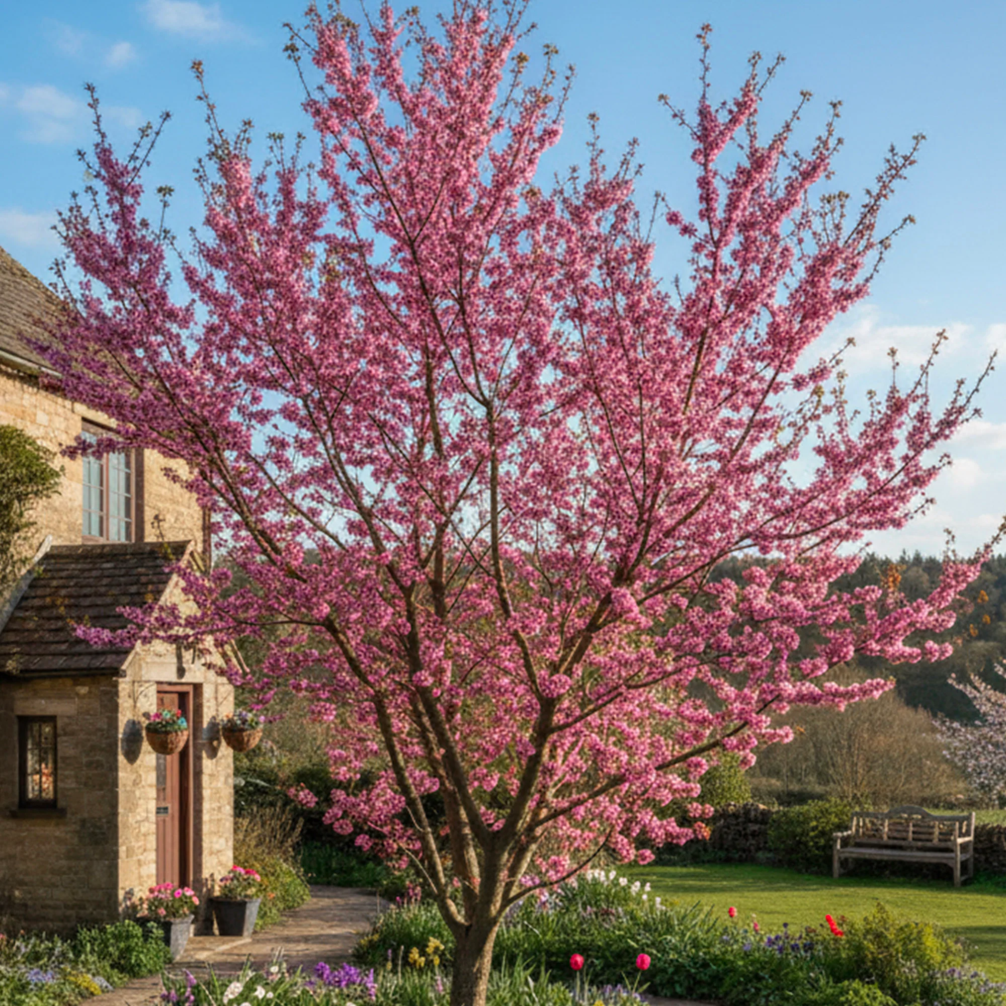 Arbre de Judée à fleurs roses en Touffe (Cercis Siliquastrum)