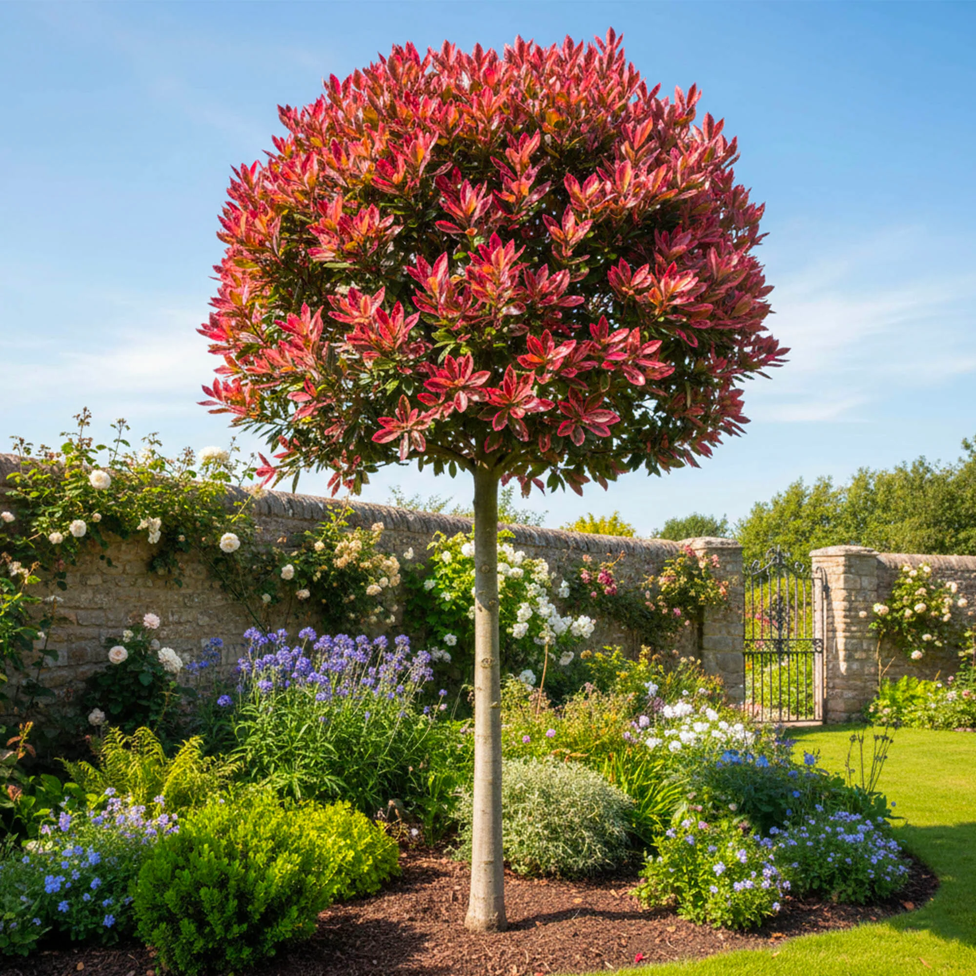 Photinia Pink Marble en tige - Image 3